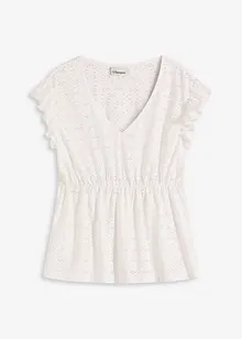T-shirt à broderies anglaises, bonprix