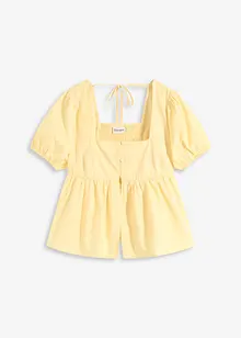 Blouse à manches bouffantes et encolure boutonnée, bonprix