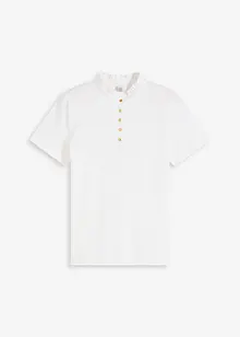 Top en coton à col volanté, bonprix