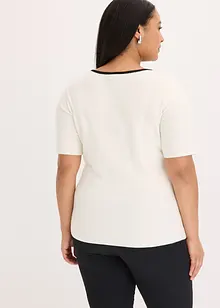 Pull  en maille fine avec bande contrastante, bonprix
