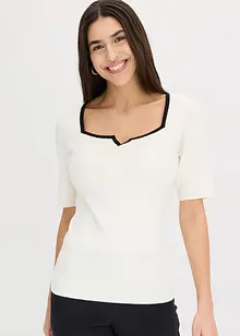 Pull  en maille fine avec bande contrastante, bonprix