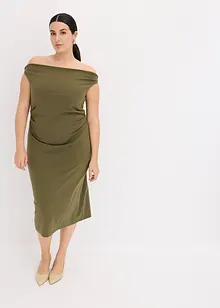 Robe midi à encolure Bardot, bonprix