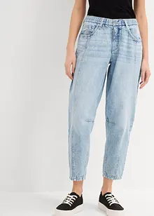 Jean barrel taille mi-haute peu extensible, cropped, bonprix