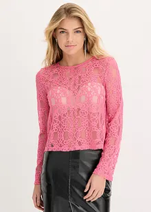 T-shirt manches longues en dentelle, bonprix