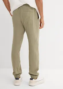 Pantalon jogger Regular en gaze de coton, Tapered, bonprix
