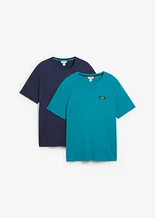 Lot de 2 t-shirts 100% coton, bonprix