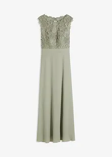 Robe longue avec empiècement dentelle, bonprix