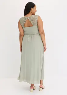 Robe longue avec empiècement dentelle, bonprix