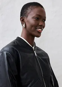 Blouson en cuir nappa d'agneau, bonprix