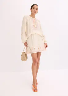 Blouse oversize à broderies, bonprix