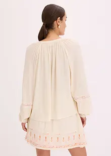 Blouse oversize à broderies, bonprix
