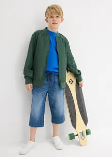 Bermuda long en jean, taille extensible, slim, bonprix
