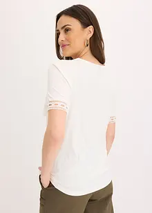 T-shirt tunique avec dentelle, bonprix