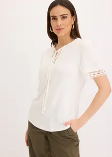 T-shirt tunique avec dentelle, bonprix