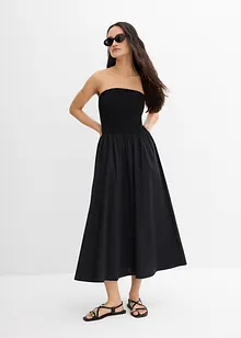 Robe longue à empiècement smocké, bonprix