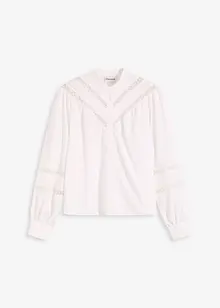 Chemisier avec lin et empiècements en crochet, bonprix