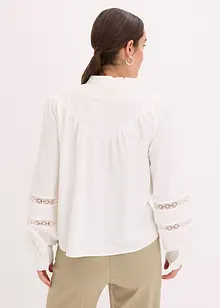 Chemisier avec lin et empiècements en crochet, bonprix