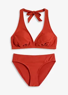 Bikini dos nu (ens. 2 pces) en matière texturée, bonprix