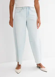 Jean balloon taille mi-haute, doux et raccourci, bonprix