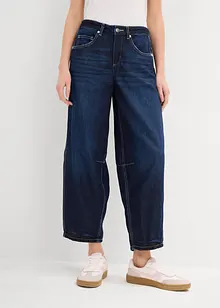 Jean balloon taille mi-haute, doux et raccourci, bonprix