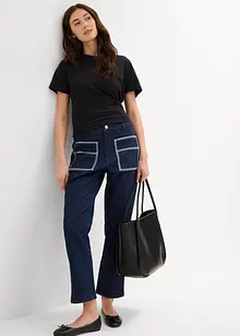 Jean droit taille haute, raccourci, bonprix
