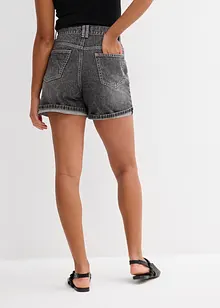 Short en jean taille haute, peu extensible, bonprix