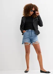Short en jean taille haute, peu stretch, bonprix