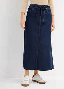 Jupe midi en jean taille mi-haute, toile super souple, bonprix