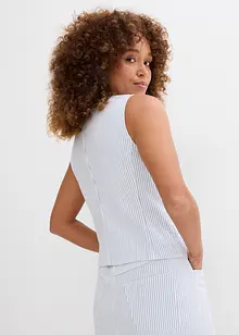 Veste sans manches en denim rayé, bonprix