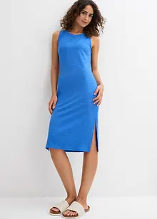Robe fluide côtelée et fendue sur les côtés en viscose mélangée, bonprix