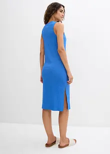 Robe fluide côtelée et fendue sur les côtés en viscose mélangée, bonprix