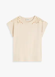 T-shirt avec détails en dentelle, bonprix