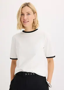 T-shirt à liserés en dentelle, bonprix