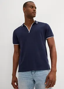 Polo col V en maille piquée, bonprix