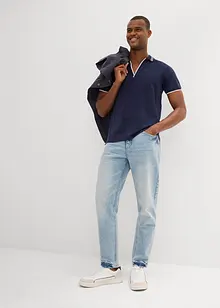 Polo col V en maille piquée, bonprix