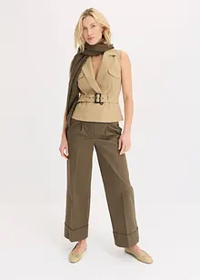 Pantalon à pinces en coton extensible, bonprix