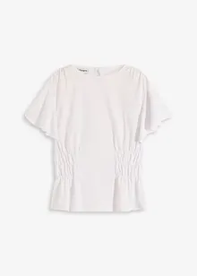 T-shirt en jersey crêpe avec smocks, bonprix