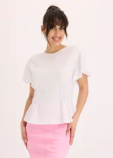 T-shirt en jersey crêpe avec smocks, bonprix