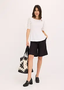 T-shirt à manches en dentelle, bonprix
