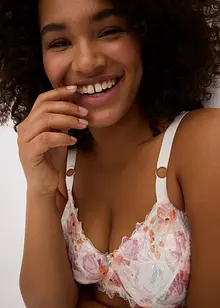 Soutien-gorge minimiseur à armatures avec broderies imprimées, bonprix
