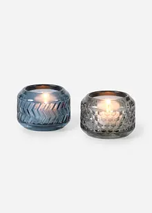Lot de 2 porte-bougies chauffe-plat, bonprix
