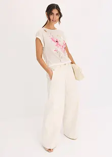 T-shirt à empiècement tissé, bonprix