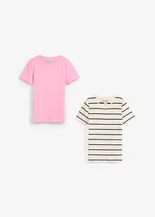 Lot de 2 T-shirts 100% coton, bonprix