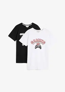 Lot de 2 t-shirts 100% coton, bonprix