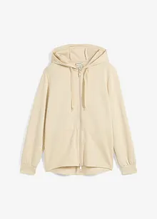 Sweat zippé à capuche avec élastique, bonprix