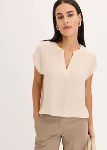 Blouse manches courtes en satin avec épaules descendues, bonprix
