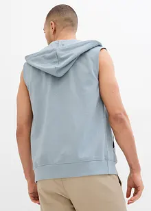 Sweat zippé à capuche sans manches en coton mélangé, bonprix