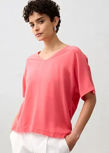 T-shirt avec soie et empiècement tissé, bonprix