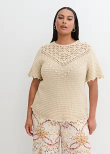 Pull ajouré avec lin, bonprix