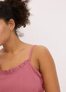 Pyjashort en gaze de coton avec top à fines bretelles, bonprix